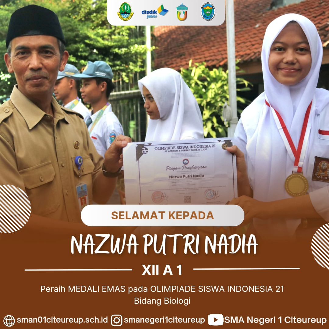 MEDALI EMAS BIDANG BIOLOGI OLIMPIADE SISWA INDONESIA 21 BIDANG BIOLOGI